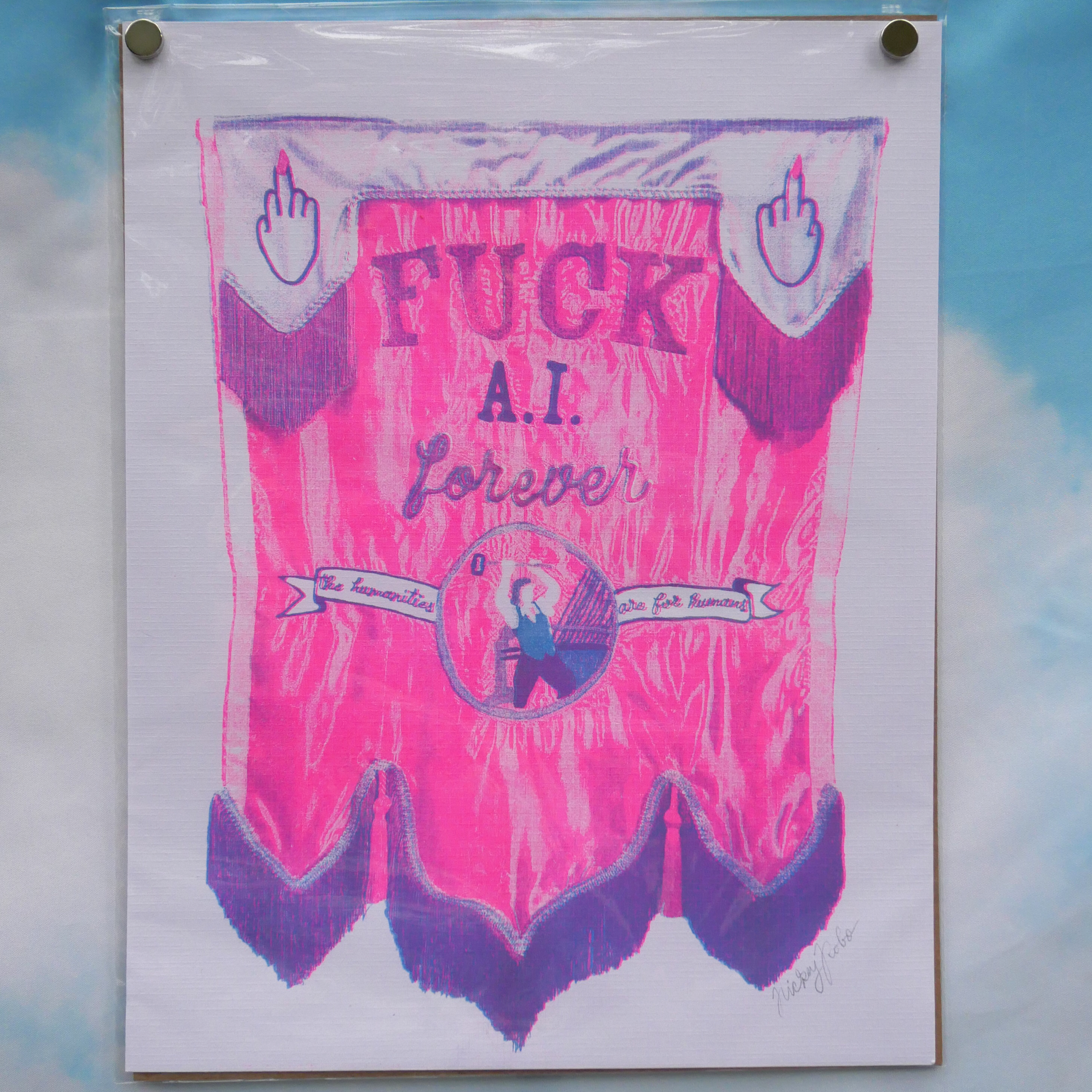 Fuck AI Forever Riso Print